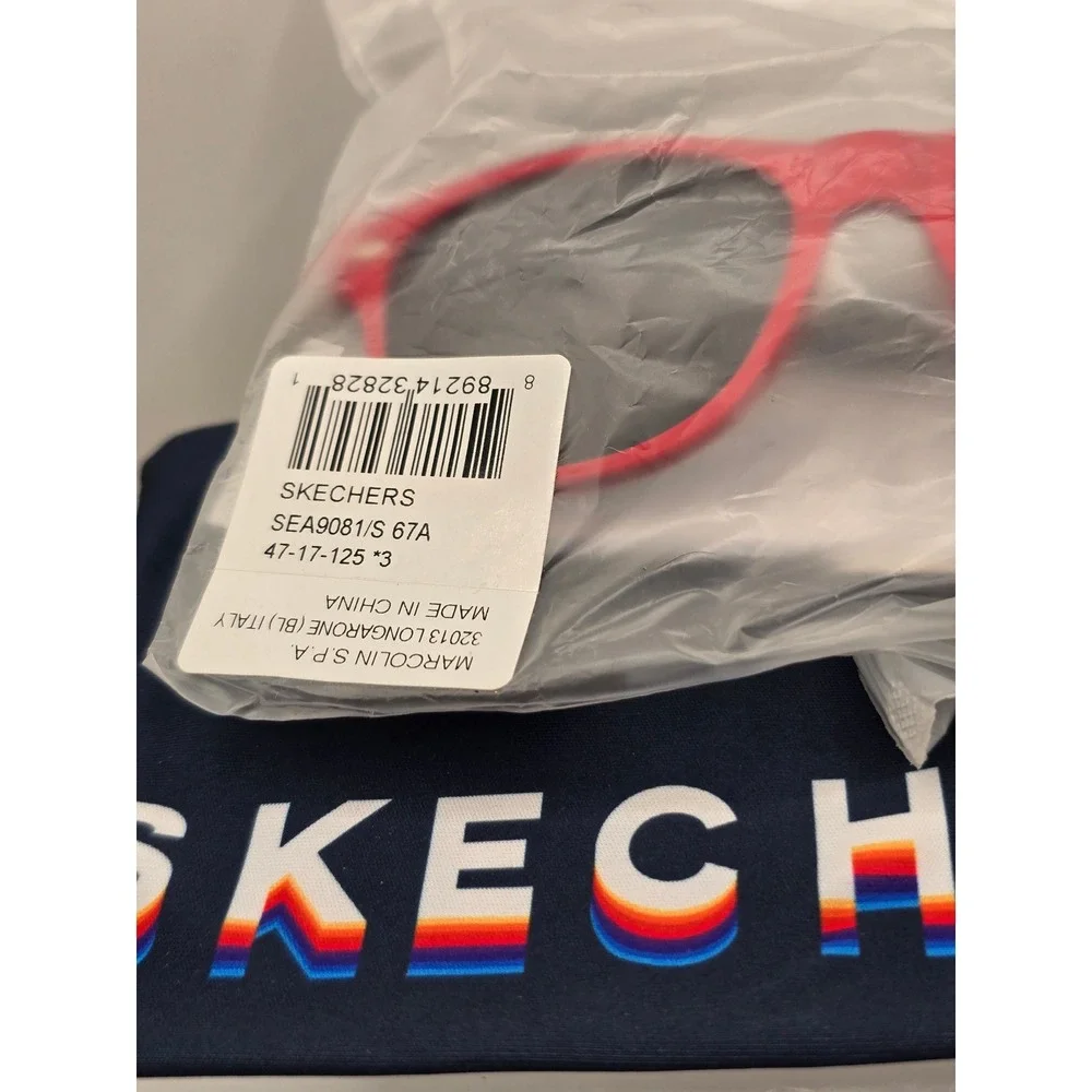 Skechers Sunglasses Kids Red Black SEA9081 UV Protection Wayfarer - New